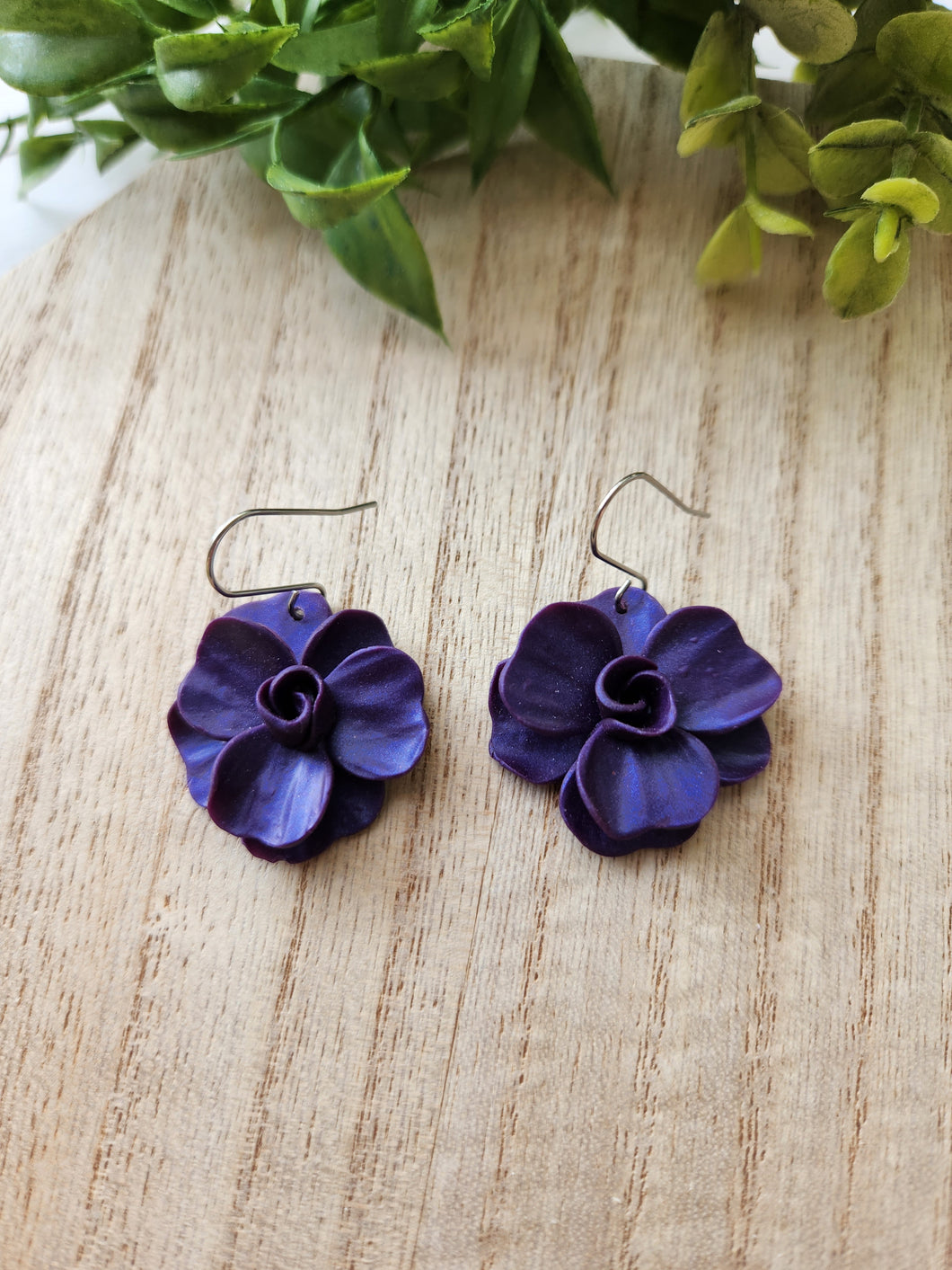 Purple Pearl Blooming Flower Dangles