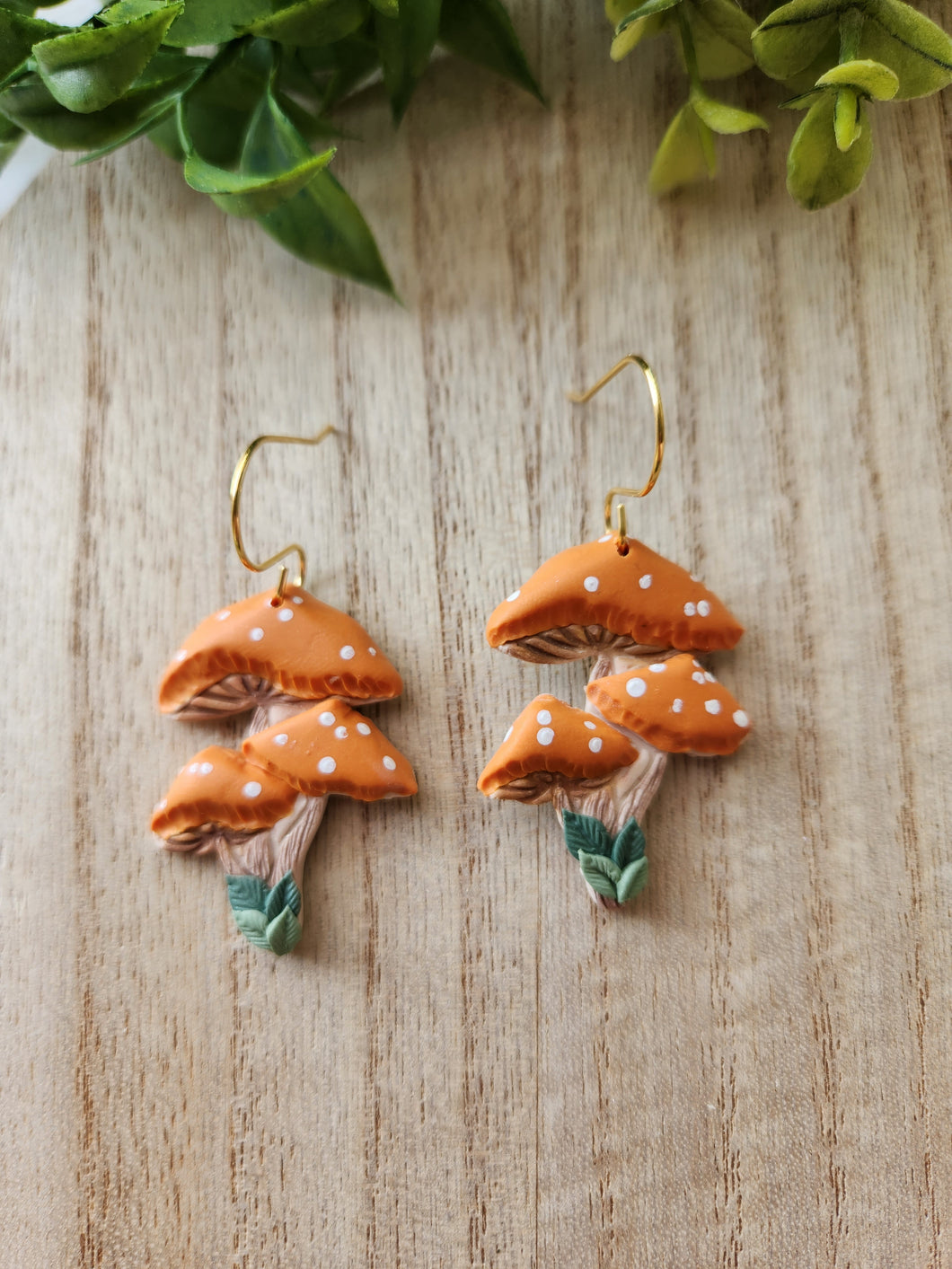 Orange Mushroom Trio Dangles