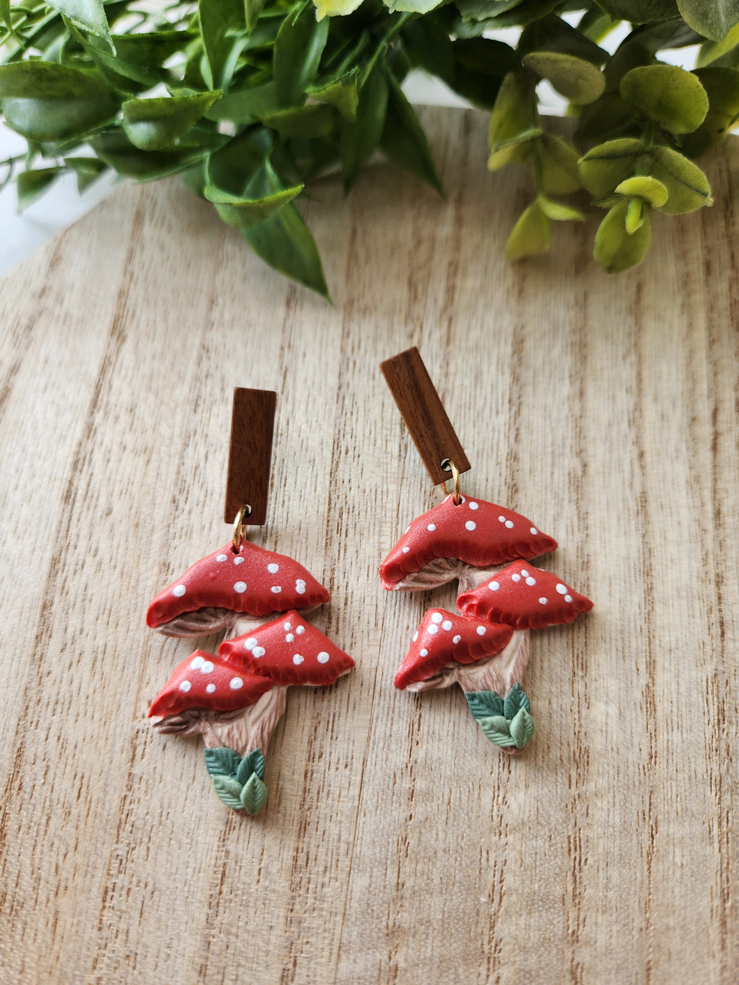 Red Mushroom Trio Dangles