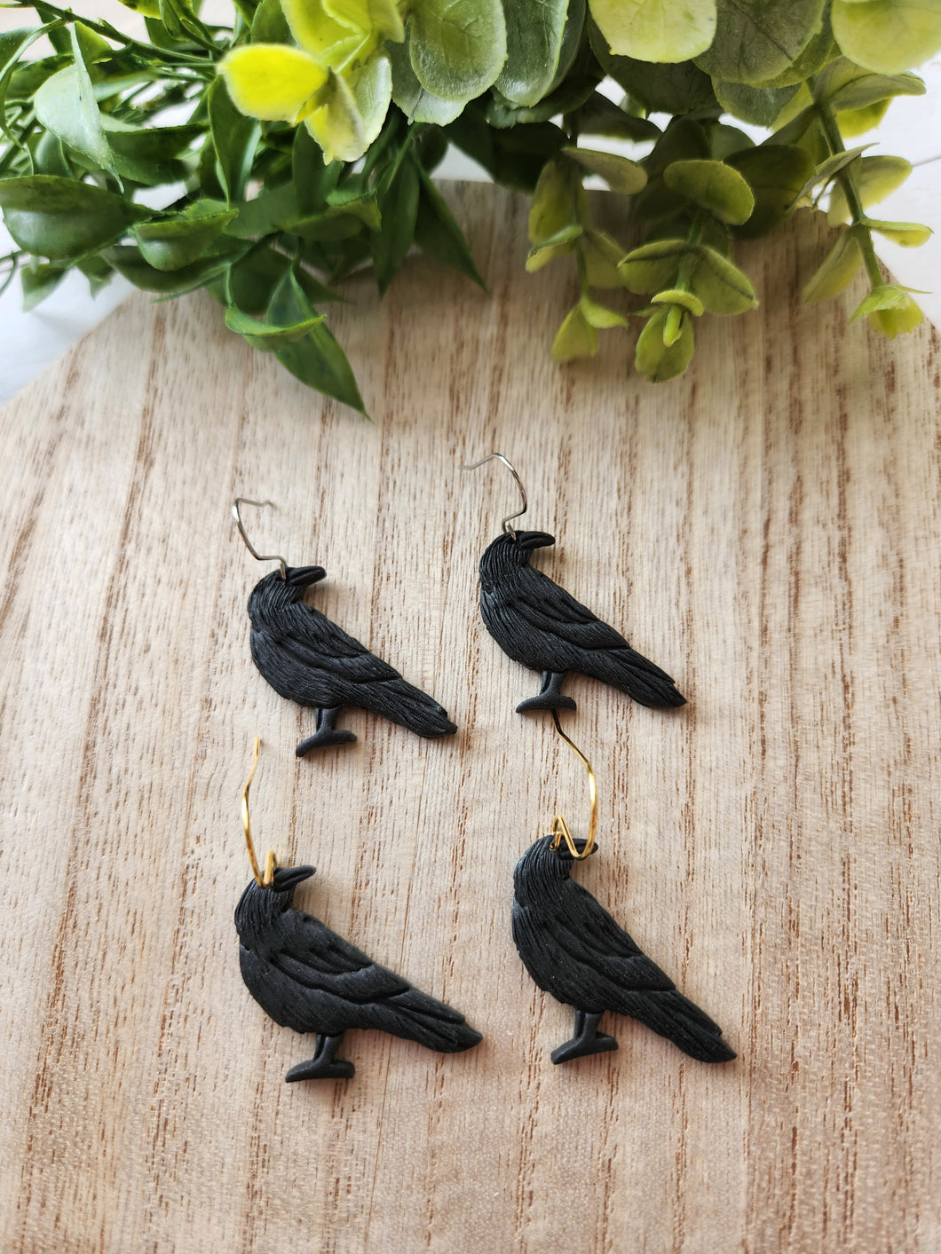 Black Raven Crow Dangles