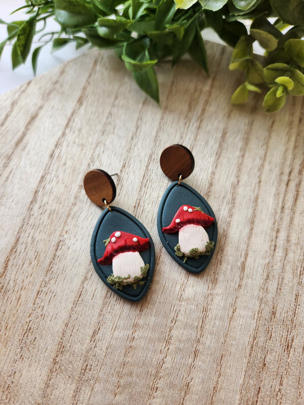 Mushroom Oval Frame Dangles