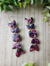 Load image into Gallery viewer, Dark Floral Gold Moon Phase Dangles
