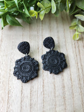 Load image into Gallery viewer, Black Mandala Double Dangles
