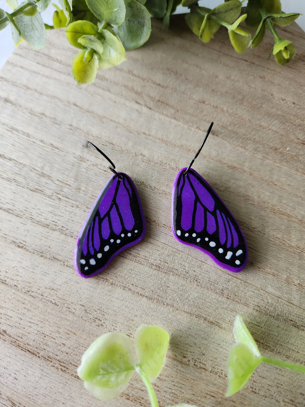 Purple Monarch Wing Dangles