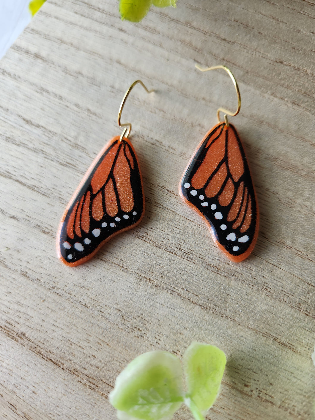 Orange Monarch Wing Dangles