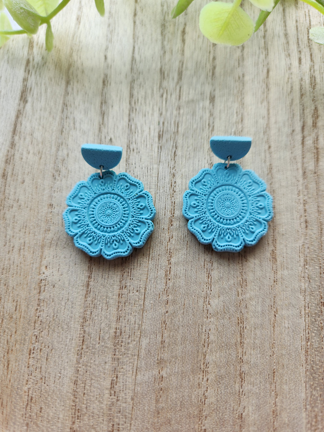 Neon Blue Mandala Dangles