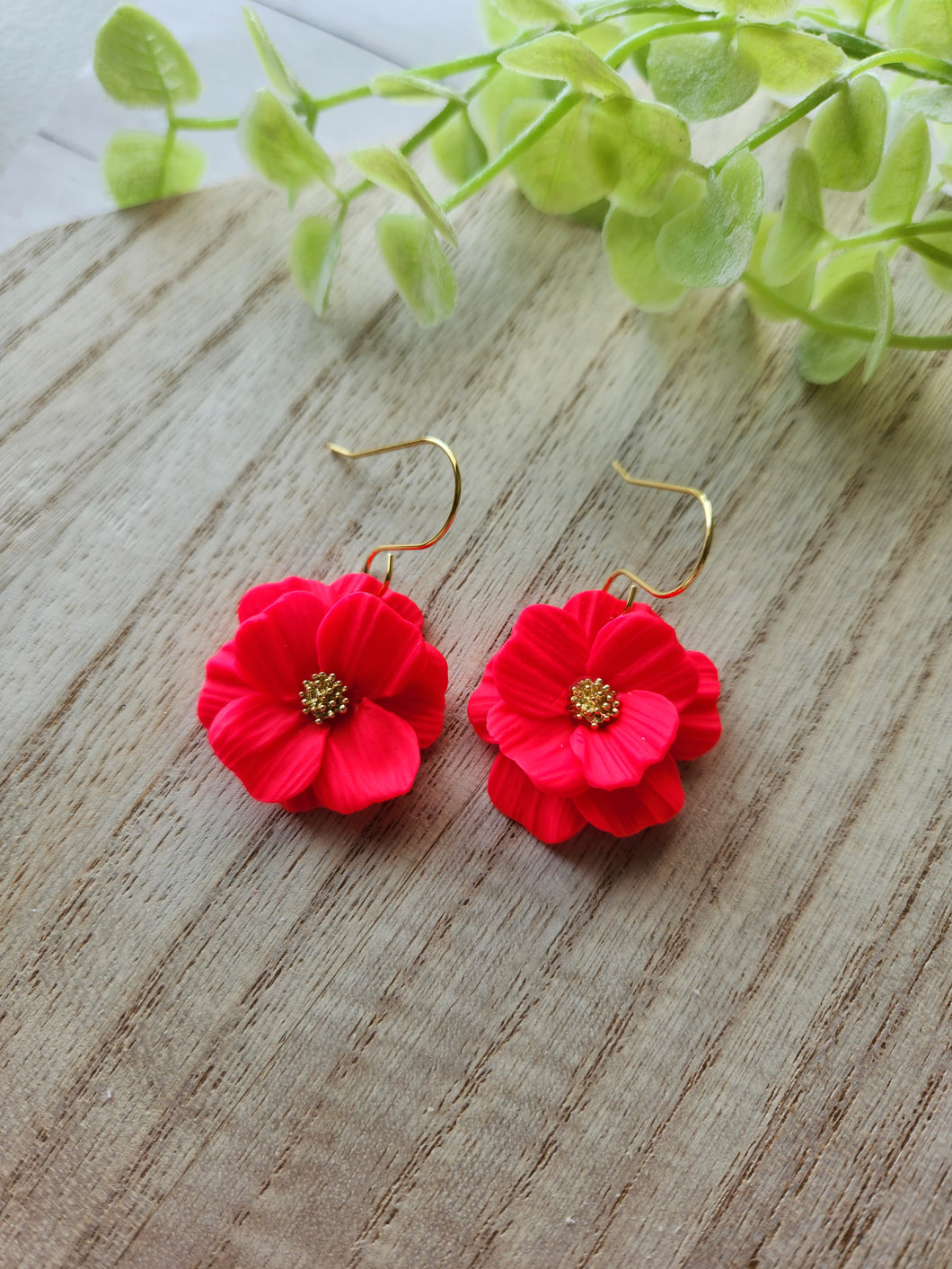 Neon Red Blooming Flower Dangles