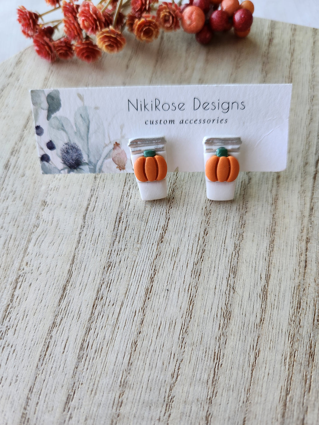 Pumpkin Spice Latte Mini Studs