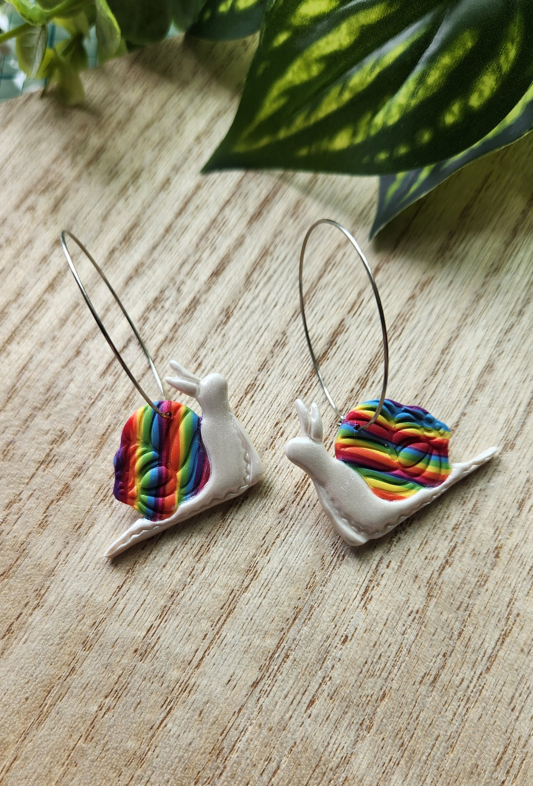 PRIDE Rainbow Snail Hoops