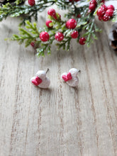 Load image into Gallery viewer, Girly Mouse Snowflake Stud Clay Earrings
