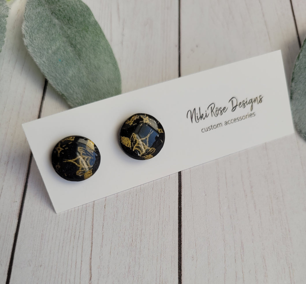 Gold Moth Stud Earrings