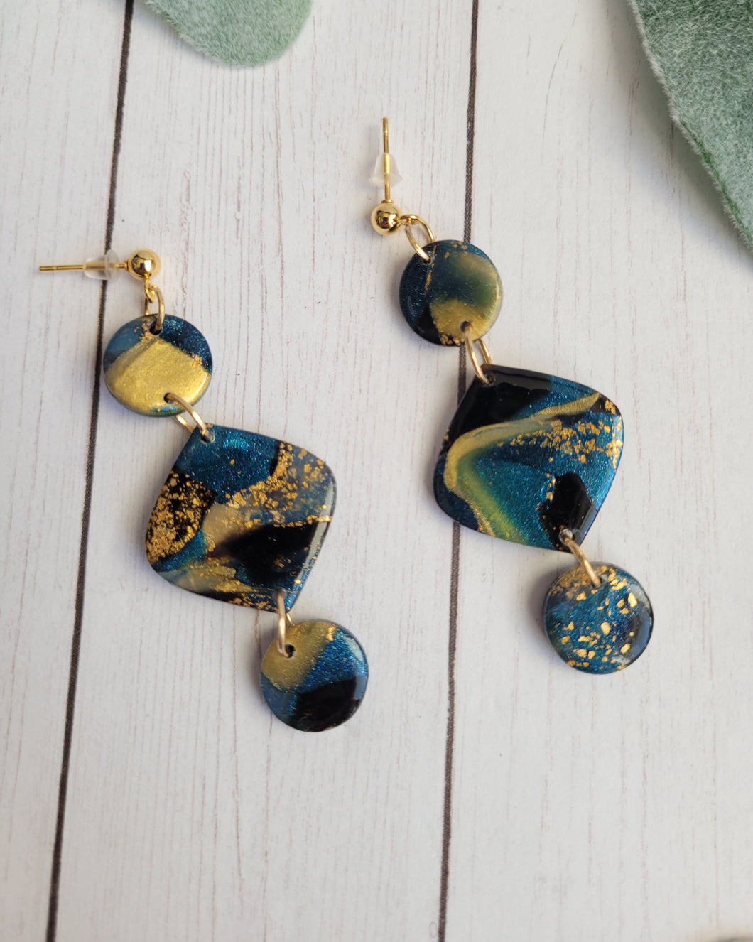 Gold Galaxy Diamond Dangle Earrings