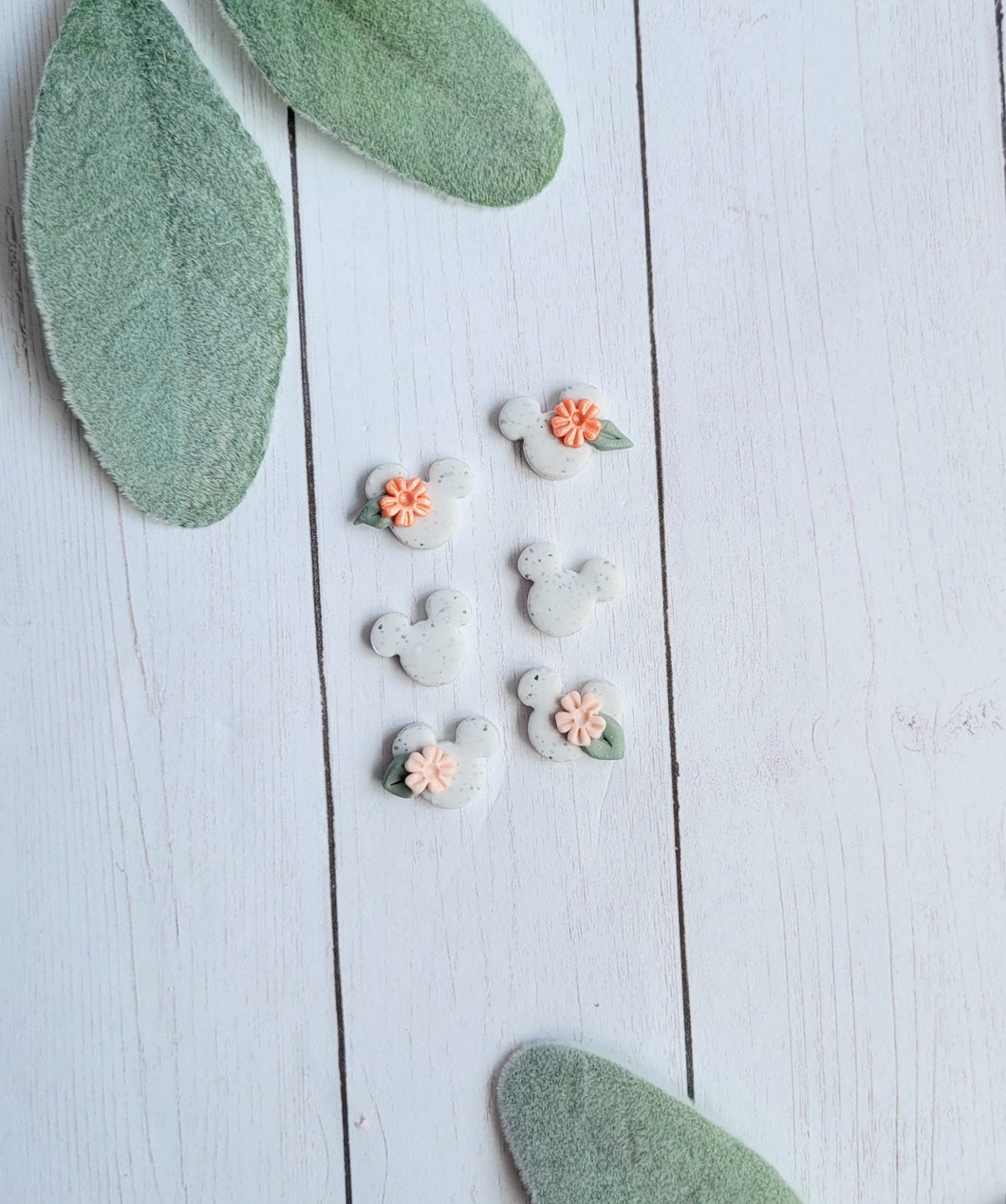 Floral Mouse Clay Stud Earrings