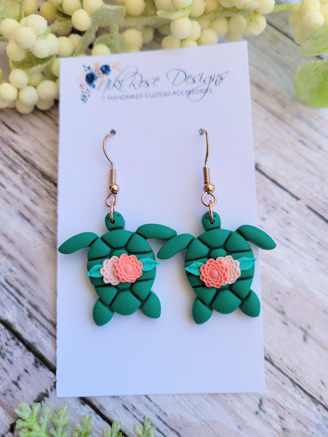 Floral Sea Turtle Dangles