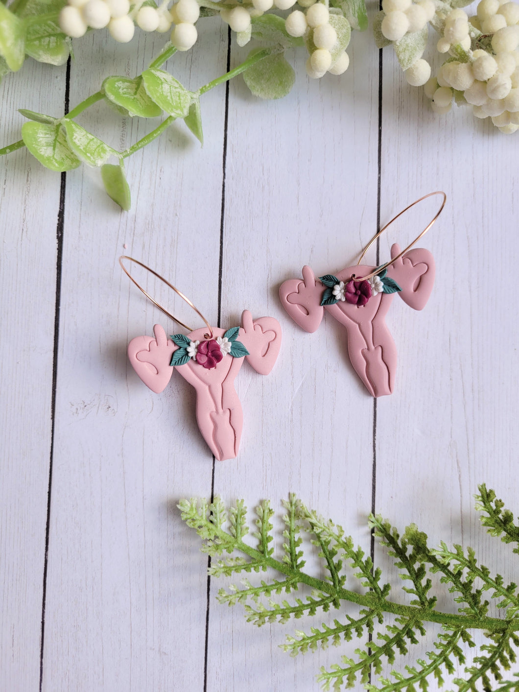 Floral FUterus Hoops