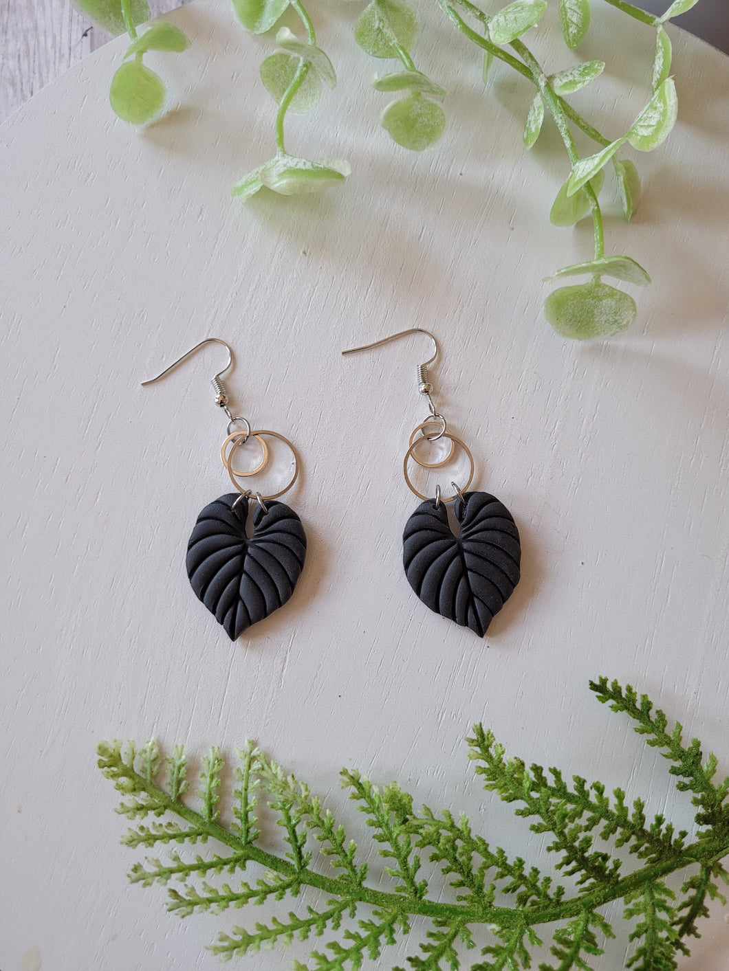 Black Philodedron Leaf Dangles