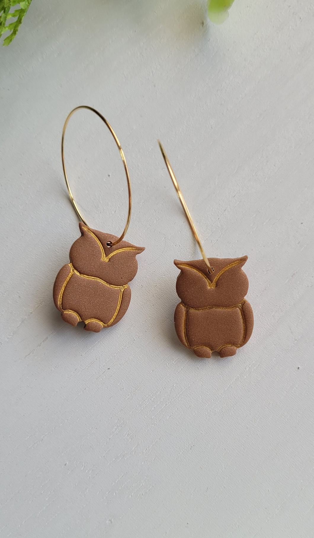 Gold Owl Clay Hoops