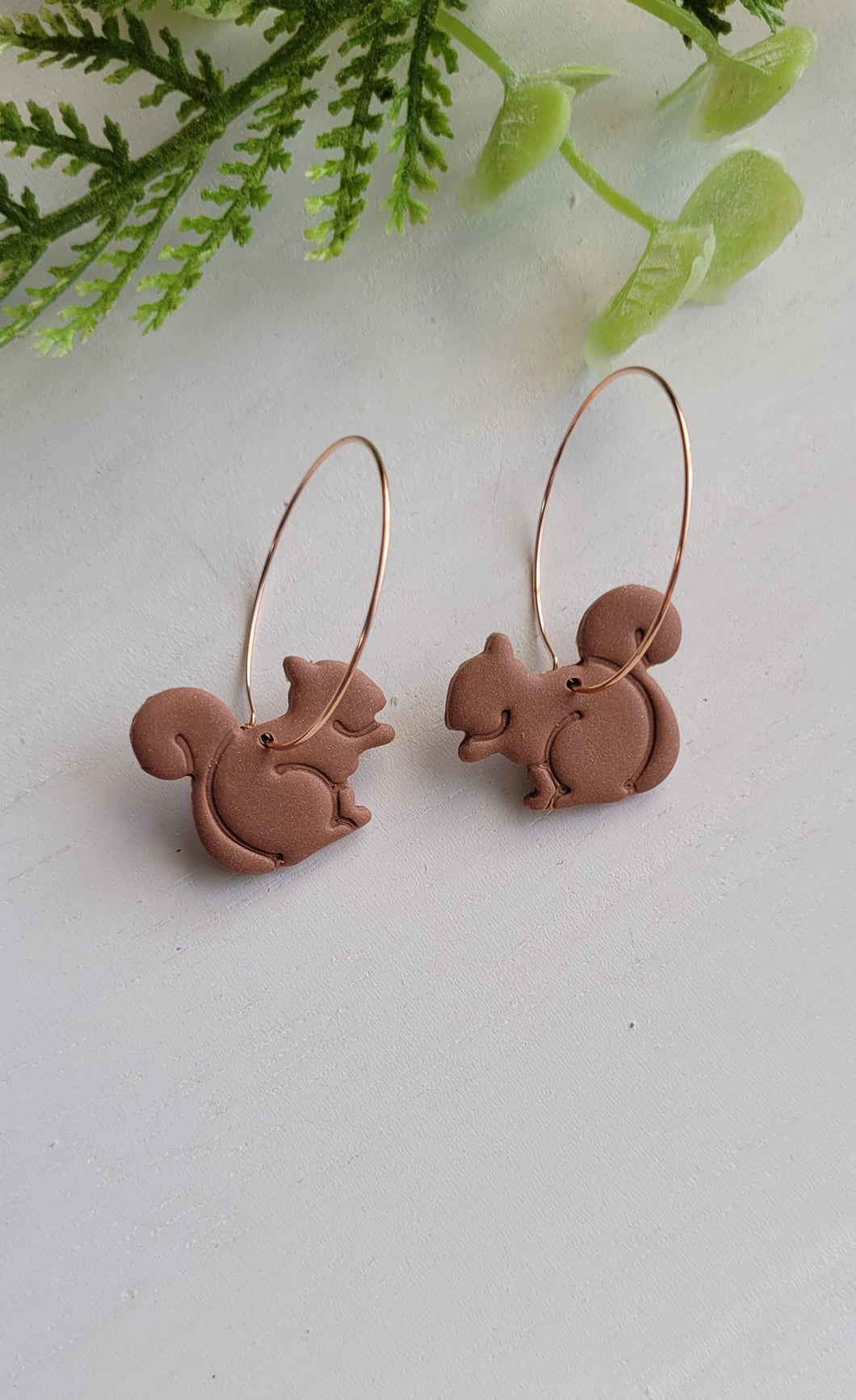 Brown Squirrel Clay Hoops