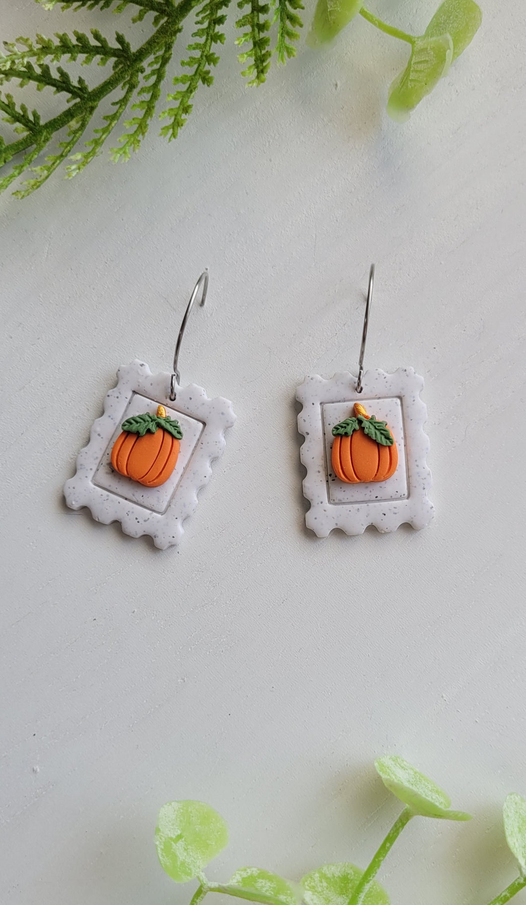 Pumpkin Stamp Clay Dangles