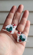 Load image into Gallery viewer, Santa Hat Snailie Hoop Clay Earrings
