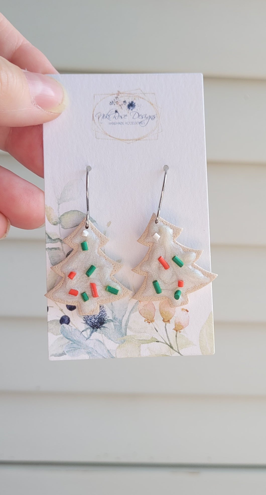 Christmas Tree Cookie Clay Earrings