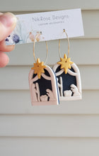 Load image into Gallery viewer, Nativity Scene Hoops Clay Earrings
