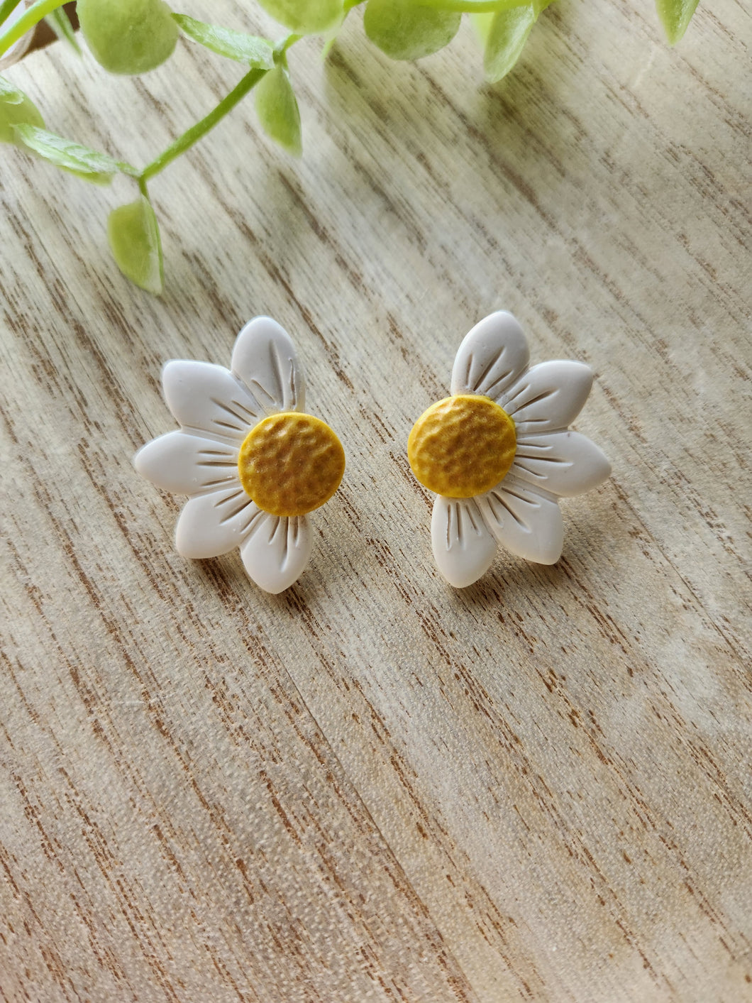 Large Daisy Stud Clay Earrings