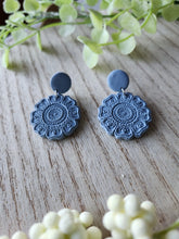 Load image into Gallery viewer, Mandala Medallion Dangles Clay Earrings
