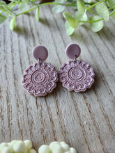 Load image into Gallery viewer, Mandala Medallion Dangles Clay Earrings
