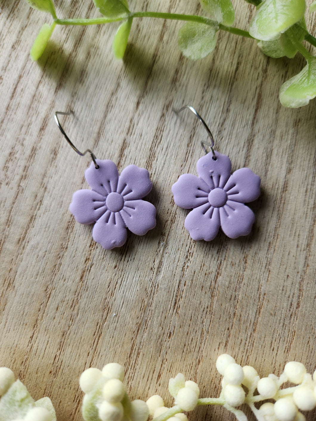 Lavender Cherry Blossom Dangles