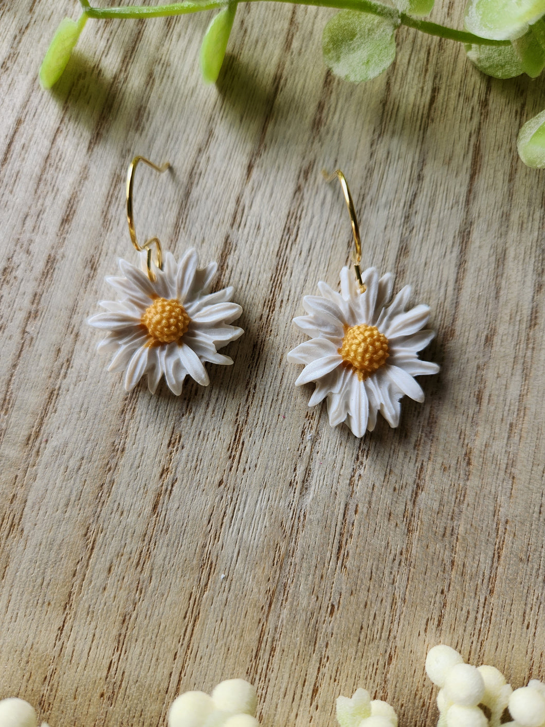 White Daisy Dangles