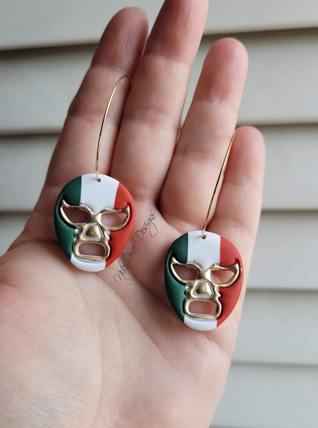 Luchador Clay Hoop Earrings