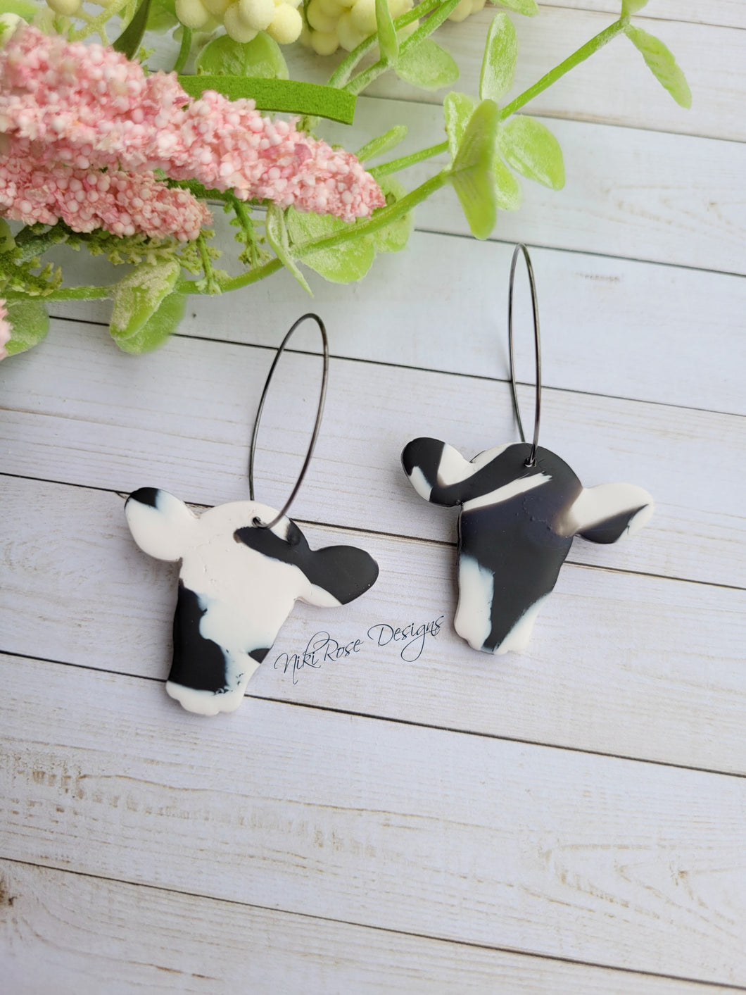 Dairy Cow Hoop Earrings