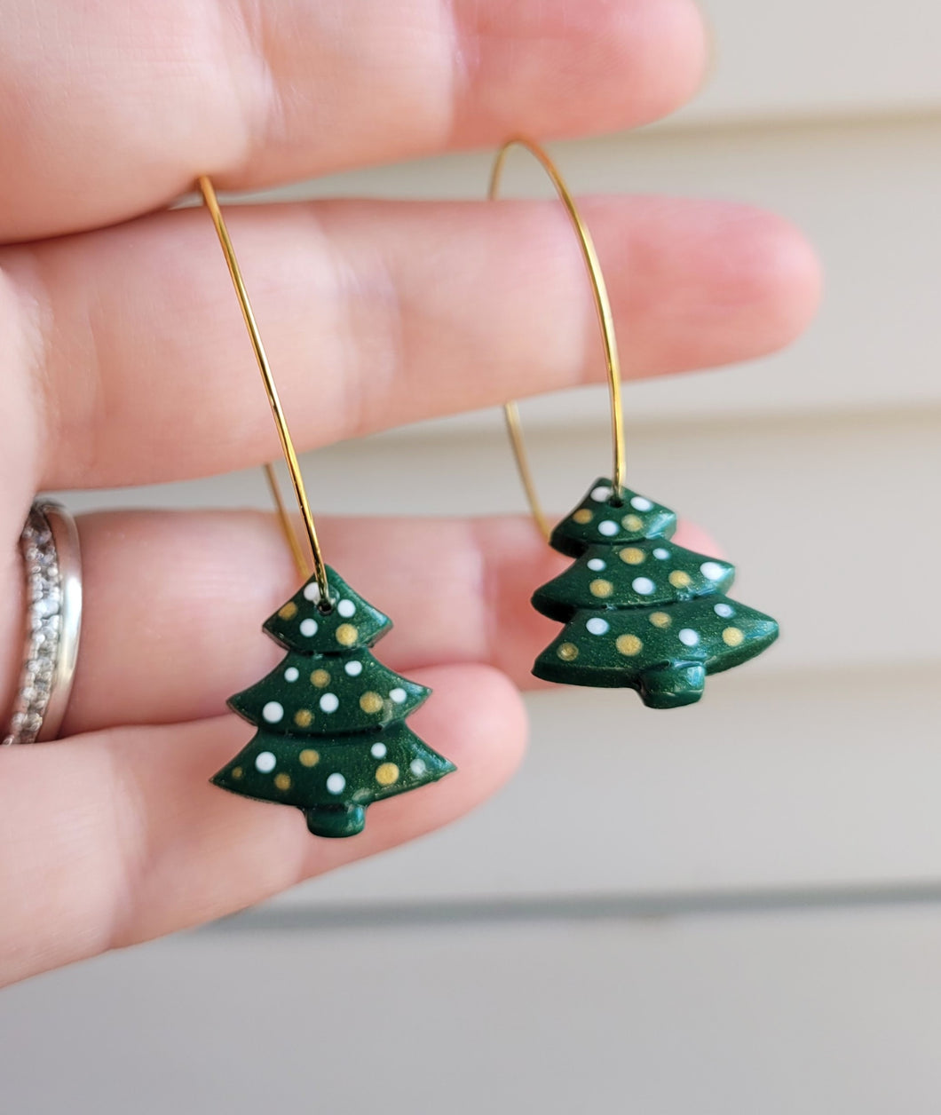 Christmas Tree Polymer Clay Earrings